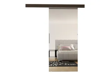 Nemanja Skjutdörr 86x205 cm LED-belysning - Brun - Förvaring - Garderober & garderobssystem - Garderobsdörr - Skjutdörr garderob & walk-in closet