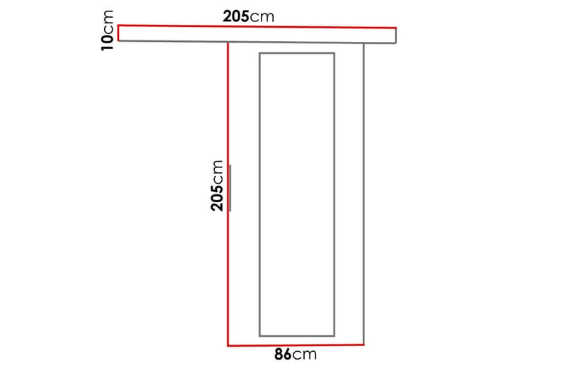 Nemanja Skjutdörr 86x205 cm LED-belysning - Ek - Förvaring - Garderober & garderobssystem - Garderobsdörr - Skjutdörr garderob & walk-in closet