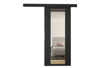 Nemanja Skjutdörr 86x205 cm LED-belysning - Svart - Förvaring - Garderober & garderobssystem - Garderobsdörr - Skjutdörr garderob & walk-in closet