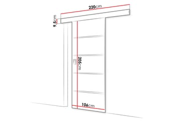 Skjutdörr Adicio 204 cm - Grå - Förvaring - Garderober & garderobssystem - Garderobsdörr - Skjutdörr garderob & walk-in closet