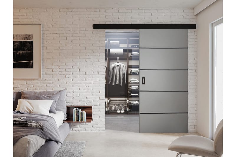 Skjutdörr Adicio 204 cm - Grå - Förvaring - Garderober & garderobssystem - Garderobsdörr - Skjutdörr garderob & walk-in closet