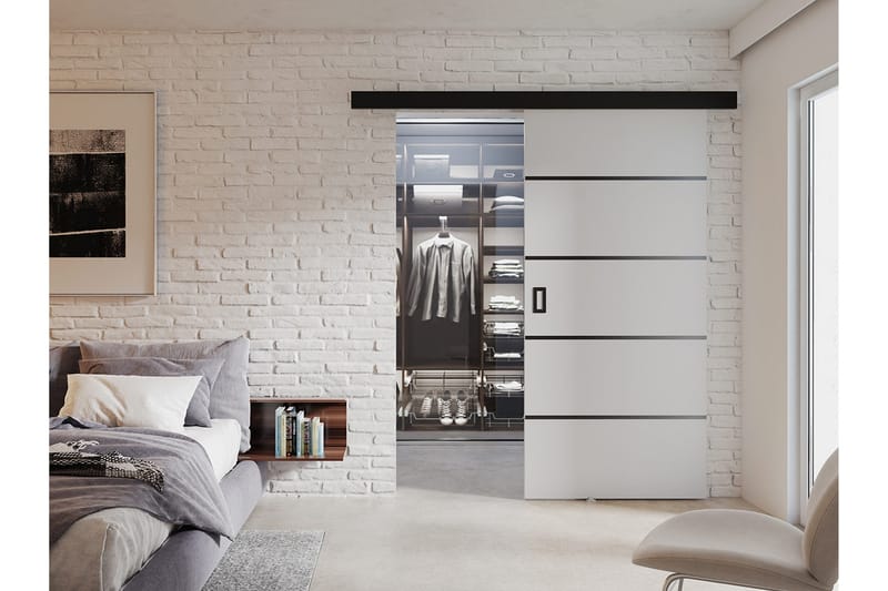 Skjutdörr Adicio 204 cm - Vit - Förvaring - Garderober & garderobssystem - Garderobsdörr - Skjutdörr garderob & walk-in closet