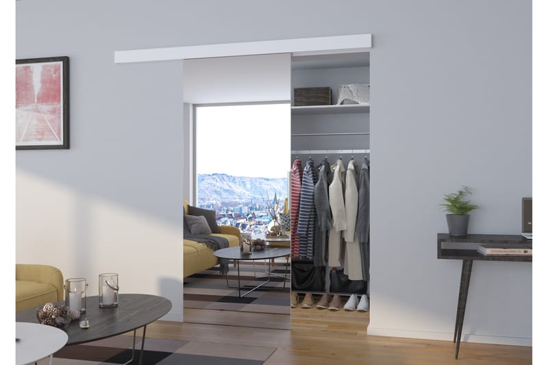 Skjutdörr Garderob Barnala 106x205 cm - Vit - Skjutdörr garderob & walk-in closet