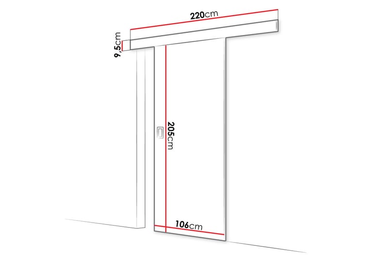 Skjutdörr Majong 100 cm - Trä/Natur - Skjutdörr garderob & walk-in closet