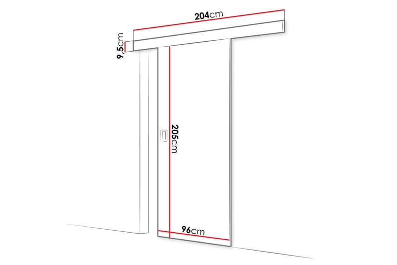 Skjutdörr Majong 90 cm - Trä/Natur - Skjutdörr garderob & walk-in closet