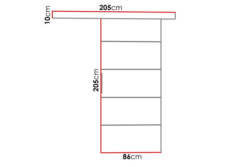 Skjutdörr Nemanja 86x205 cm - Ek - Skjutdörr garderob & walk-in closet