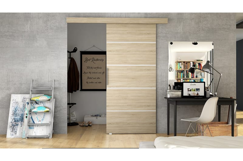 Skjutdörr Nemanja 86x205 cm - Ek - Förvaring - Garderober & garderobssystem - Garderobsdörr - Skjutdörr garderob & walk-in closet