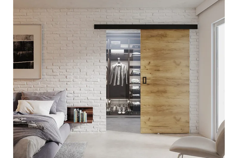 Werdi Skjutdörr 100 cm - Trä/Natur - Förvaring - Garderober & garderobssystem - Garderobsdörr - Skjutdörr garderob & walk-in closet