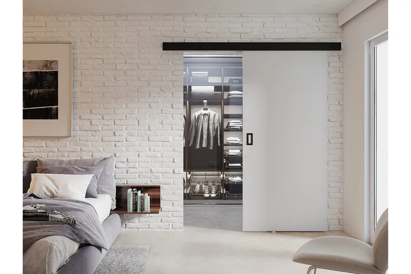 Werdi Skjutdörr 204 cm - Vit - Förvaring - Garderober & garderobssystem - Garderobsdörr - Skjutdörr garderob & walk-in closet