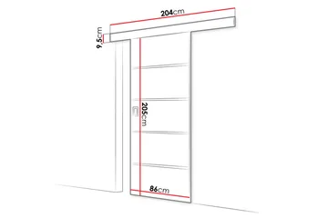 Werdi Plus Skjutdörr 204 cm - Förvaring - Garderober & garderobssystem - Garderobsdörr - Skjutdörr garderob & walk-in closet