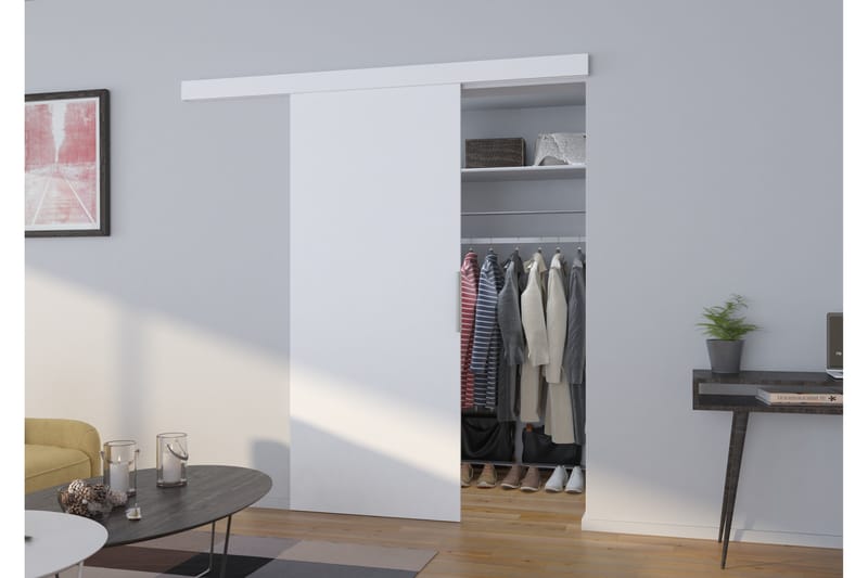 Skjutdörr Garderob Pisany 86x205 cm - Vit - Skjutdörr garderob & walk-in closet