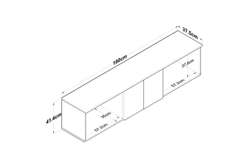 Hallmöbel Lukkha - Valnöt/Vit - Backstativ