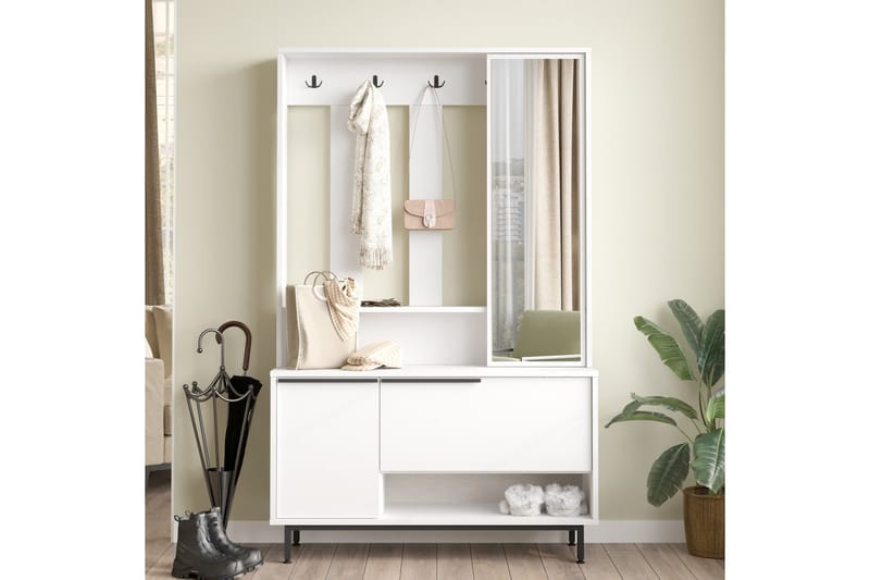 Liyakat Hallmöbel - Vit - Förvaring - Garderober & garderobssystem - Garderobsinredning - Backstativ