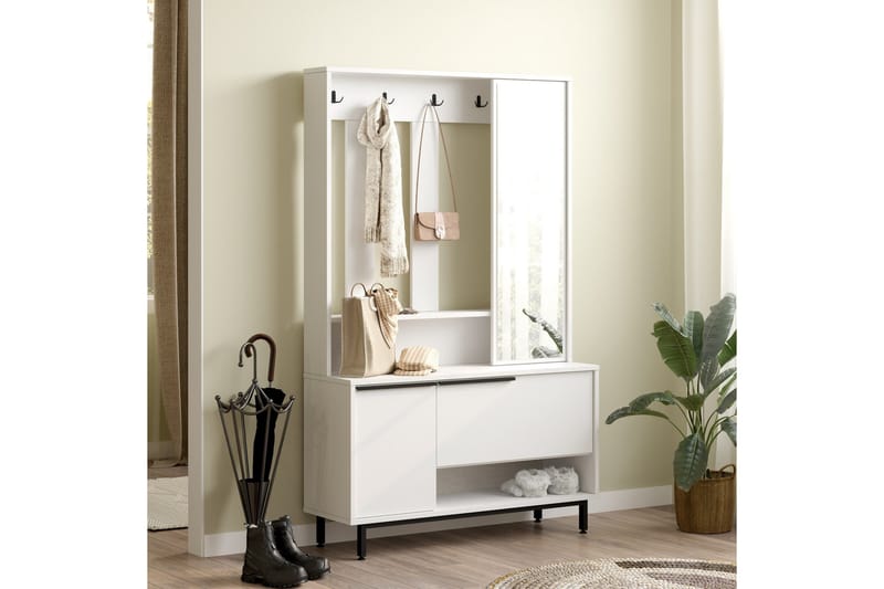 Liyakat Hallmöbel - Vit - Förvaring - Garderober & garderobssystem - Garderobsinredning - Backstativ