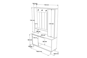 Liyakat Hallmöbel - Vit - Förvaring - Garderober & garderobssystem - Garderobsinredning - Backstativ