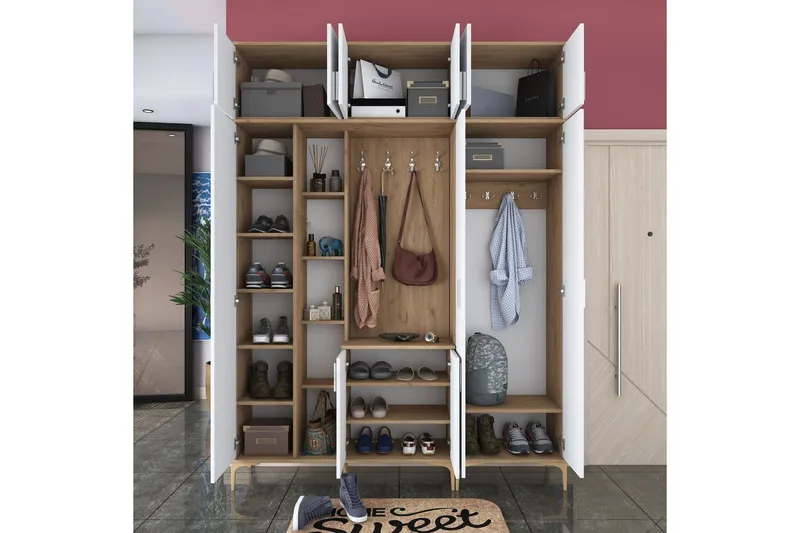 Lukkha Hallmöbel - Valnöt/Vit - Förvaring - Garderober & garderobssystem - Garderobsinredning - Backstativ