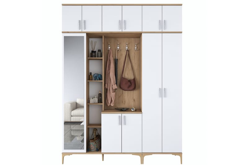 Lukkha Hallmöbel - Valnöt/Vit - Förvaring - Garderober & garderobssystem - Garderobsinredning - Backstativ