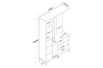 Lukkha Hallmöbel - Valnöt/Vit - Förvaring - Garderober & garderobssystem - Garderobsinredning - Backstativ