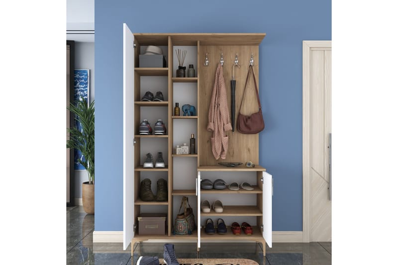 Lukkha Hallmöbel - Valnöt/Vit - Förvaring - Garderober & garderobssystem - Garderobsinredning - Backstativ