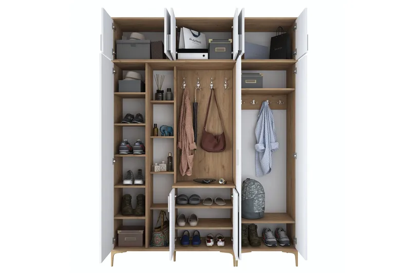 Lukkha Hallmöbel - Valnöt/Vit - Förvaring - Garderober & garderobssystem - Garderobsinredning - Backstativ