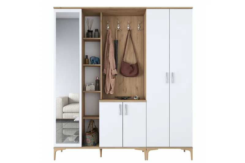 Lukkha Hallmöbel - Valnöt/Vit - Förvaring - Garderober & garderobssystem - Garderobsinredning - Backstativ