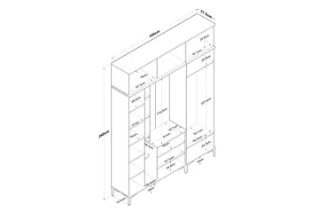 Lukkha Hallmöbel - Valnöt/Vit - Förvaring - Garderober & garderobssystem - Garderobsinredning - Backstativ