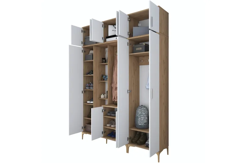 Lukkha Hallmöbel - Valnöt/Vit - Förvaring - Garderober & garderobssystem - Garderobsinredning - Backstativ