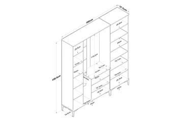 Lukkha Hallmöbel - Valnöt/Vit - Förvaring - Garderober & garderobssystem - Garderobsinredning - Backstativ