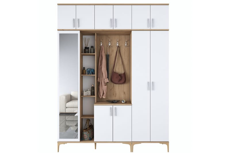 Lukkha Hallmöbel - Valnöt/Vit - Förvaring - Garderober & garderobssystem - Garderobsinredning - Backstativ
