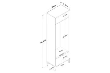 Lukkha Hallmöbel - Valnöt/Vit - Förvaring - Garderober & garderobssystem - Garderobsinredning - Backstativ