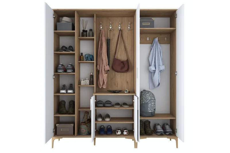 Lukkha Hallmöbel - Valnöt/Vit - Förvaring - Garderober & garderobssystem - Garderobsinredning - Backstativ