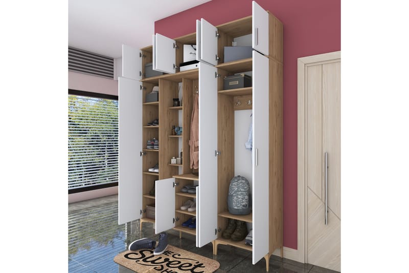 Lukkha Hallmöbel - Valnöt/Vit - Förvaring - Garderober & garderobssystem - Garderobsinredning - Backstativ