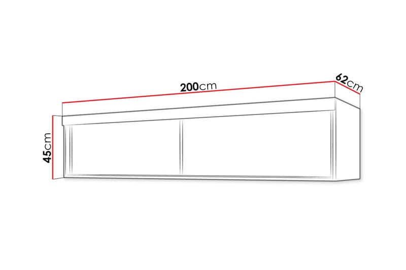 Hyllförvaring Szaf 62x200 cm till Garderob - Vit - Hyllplan & hyllkonsol - Hyllkonsol till garderob