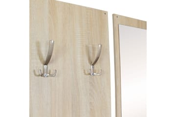 Kapprum Wohnling Väggmonterad hatthylla med spegel, skohylla, spånskiva, modern Sonoma - Sonoma - Möbler - Hallmöbler - Möbelset för hall & entre