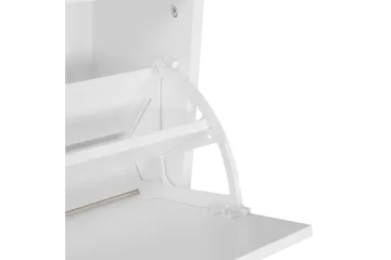 Kapprum Wohnling Väggmonterad hatthylla med spegel, skohylla, spånskiva, modern Vit - Vit - Möbler - Hallmöbler - Möbelset för hall & entre