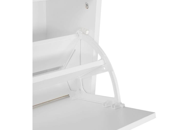 Kapprum Wohnling Väggmonterad hatthylla med spegel, skohylla, spånskiva, modern Vit - Vit - Möbler - Hallmöbler - Möbelset för hall & entre