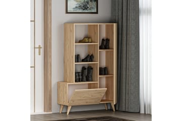 Skohylla Agostina Garderob 80x121 cm Ljusbrun - Hanah Home - Förvaring - Garderober & garderobssystem - Garderobsinredning - Skohylla garderob