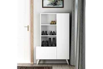 Skohylla Agostina Garderob 80x121 cm Vit - Hanah Home - Förvaring - Garderober & garderobssystem - Garderobsinredning - Skohylla garderob