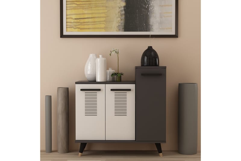 Skohylla Asimo Garderob 90x90,6 cm Antracit/Vit - Hanah Home - Förvaring - Garderober & garderobssystem - Garderobsinredning - Skohylla garderob