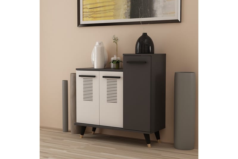Skohylla Asimo Garderob 90x90,6 cm Antracit/Vit - Hanah Home - Förvaring - Garderober & garderobssystem - Garderobsinredning - Skohylla garderob