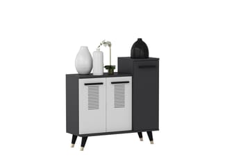 Skohylla Asimo Garderob 90x90,6 cm Antracit/Vit - Hanah Home - Förvaring - Garderober & garderobssystem - Garderobsinredning - Skohylla garderob