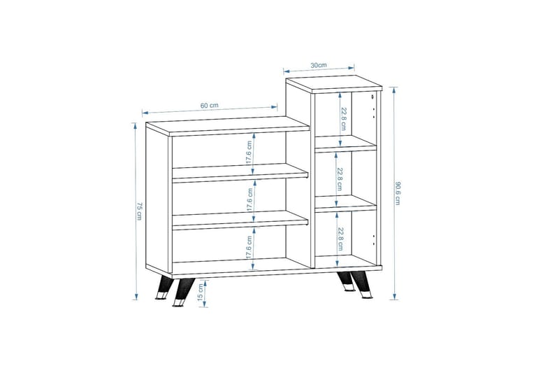 Skohylla Asimo Garderob 90x90,6 cm Antracit/Vit - Hanah Home - Skohylla garderob