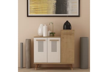Skohylla Asimo Garderob 90x90,6 cm Brun/Vit - Hanah Home - Förvaring - Garderober & garderobssystem - Garderobsinredning - Skohylla garderob
