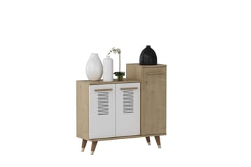 Skohylla Asimo Garderob 90x90,6 cm Brun/Vit - Hanah Home - Förvaring - Garderober & garderobssystem - Garderobsinredning - Skohylla garderob