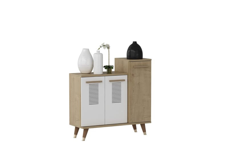Skohylla Asimo Garderob 90x90,6 cm Brun/Vit - Hanah Home - Förvaring - Garderober & garderobssystem - Garderobsinredning - Skohylla garderob