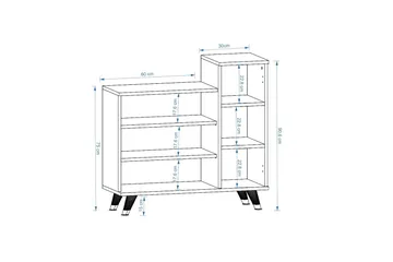 Asimo Skohylla Garderob 90x90,6 cm Brun/Vit - Hanah Home - Förvaring - Garderober & garderobssystem - Garderobsinredning - Skohylla garderob