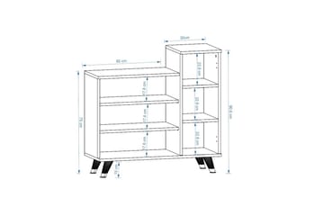 Skohylla Asimo Garderob 90x90,6 cm Vit - Hanah Home - Förvaring - Garderober & garderobssystem - Garderobsinredning - Skohylla garderob