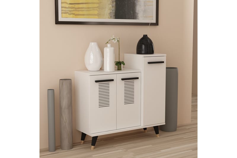 Skohylla Asimo Garderob 90x90,6 cm Vit - Hanah Home - Förvaring - Garderober & garderobssystem - Garderobsinredning - Skohylla garderob