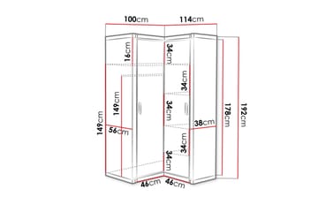 Garderob Dallas 100x58x192 cm - Beige - Förvaring - Garderober & garderobssystem - Garderobsskåp