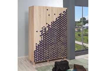 Garderob Gillberga 135 cm - Brun/Blå - Förvaring - Garderober & garderobssystem - Garderobsskåp